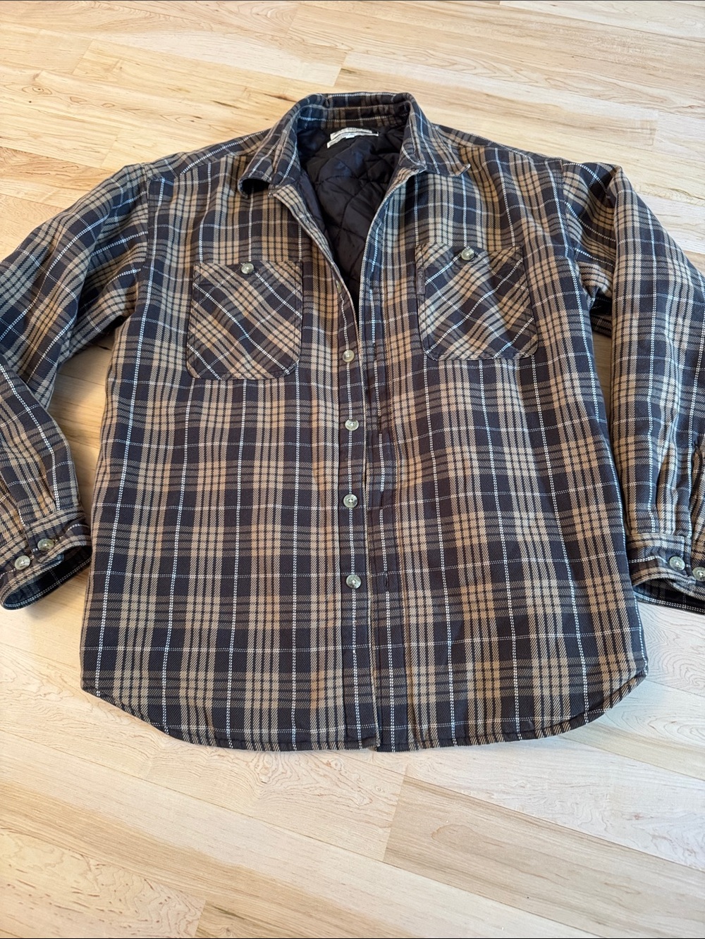 Columbia Men’s Quilted lined Plaid Shirt Shacket Jacket-L